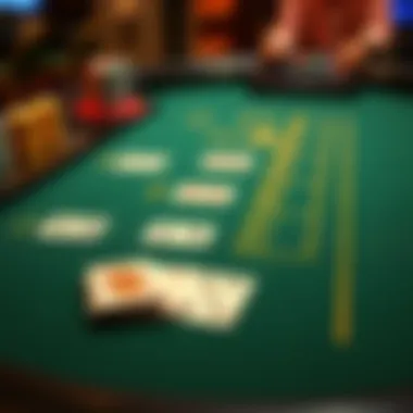 Exploring the Layout of Online Blackjack Online blackjack table layout with cards
