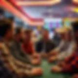 Diverse group of sports bettors engaged in discussion