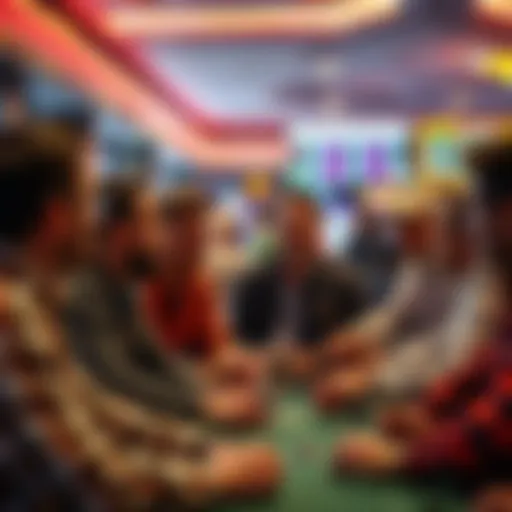 Diverse Sports Bettors Engaged in Discussion Diverse group of sports bettors engaged in discussion