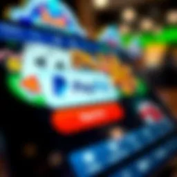 Mobile casino interface showcasing PayPal payment option