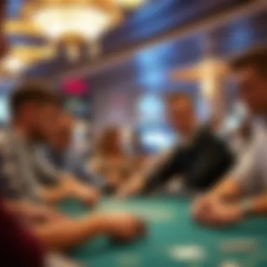 Exciting High-Stakes Poker at Water Club Casino High-stakes poker table with engaged players