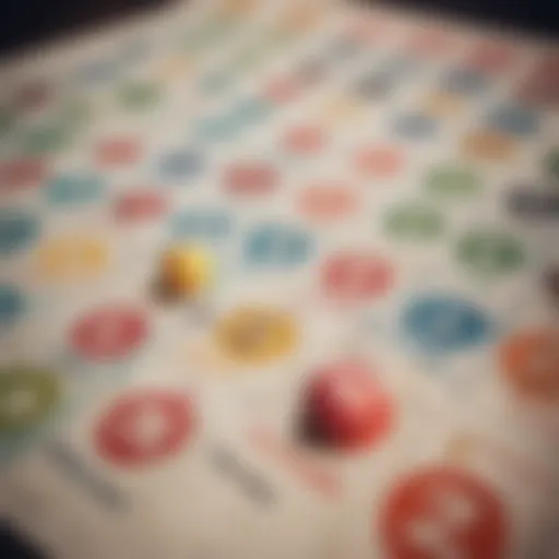 Bingo card with vibrant graphics